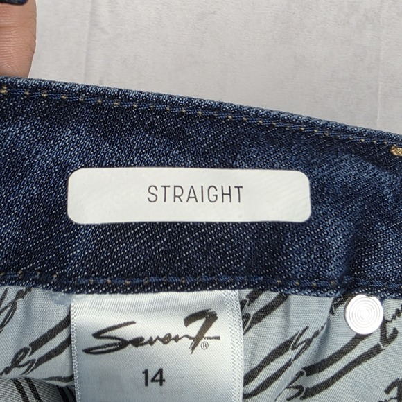 Seven7 Jeans Womens Size 14 90's Straight Jean In Divine Blue Denim Pants New - Picture 5 of 14